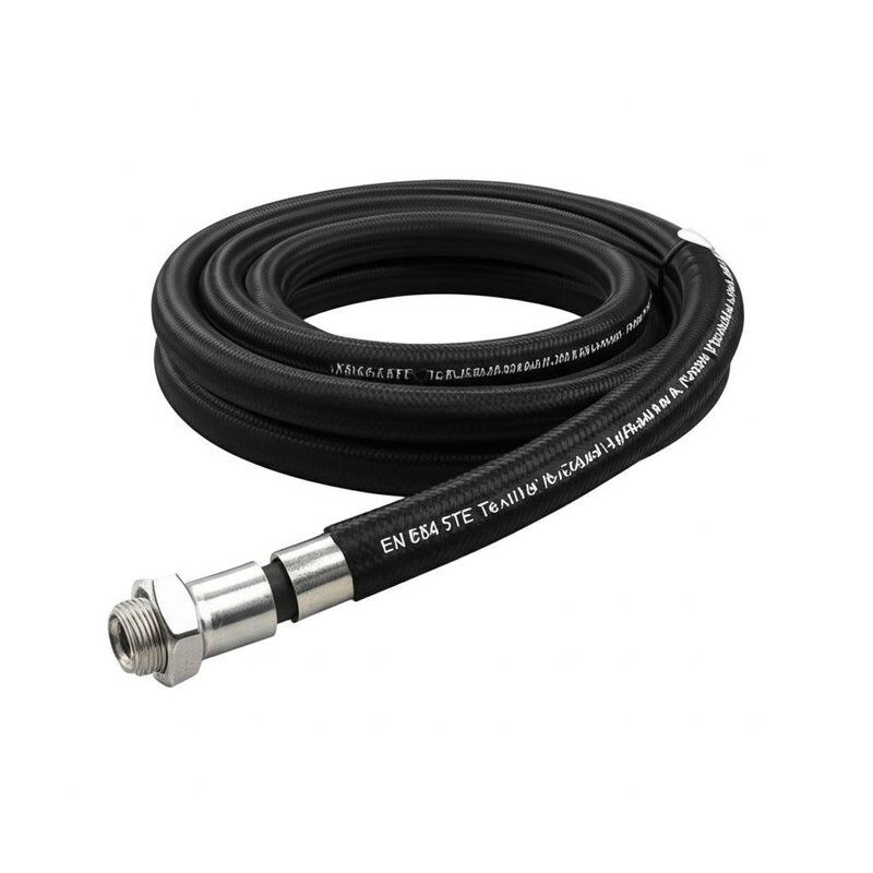 EN854 3TE तेल प्रतिरोधी सिंथेटिक रबर और उच्च शक्ति वाले वस्त्र सुदृढीकरण के साथ वस्त्र ब्रैडेड हाइड्रोलिक नली MSHA / CE अनुमोदित